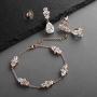 Mariell CZ Bridal Bracelet & Matching Earrings, Rose Gold Jewelry Set Adjustable Bracelet 7 ¼'' to 8 ¾''