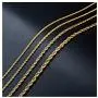 SANNYRA 2MM 3MM 4MM 5MM Gold Plated Twist Chain Necklace Stainless Steel Necklace 16-38 Inches Women Mens Jewellery SANNYRA 2MM 3MM 4MM 5MM Gold Plated Twist Chain Necklace Stainless Steel Necklace 16-38 Inches Women Mens Jewellery