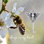 PEIMKO Heart Rose/Honeybee Key/Circle of Life Cremation Urn Necklace for Ashes Always In My Heart Memorial Jewelry