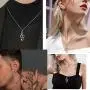 Heart Music Note Treble Clef and Bass Clef Necklace for Women Girls 925 Sterling Silver/Black/18K Gold Plated Music Lovers Necklace Music Symbol Jewelry for Mom