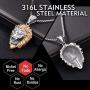 BBBGEM Mens Titanium Steel Animal Jewelry Tiger/Lion Head/Snake/Viking Wolf Pendant Necklace Punk Rock Men Jewelry, 24'' Link Chain,Gift Box Included