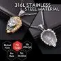 BBBGEM Mens Titanium Steel Animal Jewelry Tiger/Lion Head/Snake/Viking Wolf Pendant Necklace Punk Rock Men Jewelry, 24'' Link Chain,Gift Box Included
