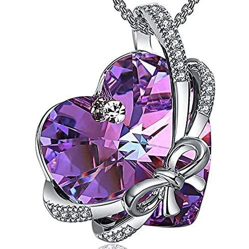 ZIOZIA Necklace Women Made with Swarovski Crystal Chain Love Heart Pendant Kids Jewelry for Girls Gifts for Girlfirend and Mom