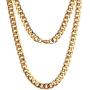 Men Gold Necklace Chain, Gold Plated Figaro Chain Link, Stainless Steel 8mm Wide Curb Hip Hop Chian Necklace 24Inch