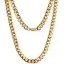 Men Gold Necklace Chain, Gold Plated Figaro Chain Link, Stainless Steel 8mm Wide Curb Hip Hop Chian Necklace 24Inch