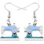 NEWEI Enamel Alloy Drop Dangle Cute Sewing Machine Earrings Fashion Tools Jewelry For Women Girls Gift Decoration Charms