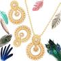Touchstone Indian Bollywood Gorgeous Traditional Bridal Designer Jewelry Pendant Set in Gold and Silver Tone for Women.
