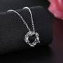 Kebaner Women 925 Sterling Silver Plated Crown Princess Pendant Necklace Austrain Crystal Jewelry