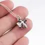 YFN Bee Necklace Sterling Silver Bumble Bee Queen Bee Bumblebee Honeycomb Pendant Necklace