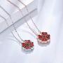 Sterling Silver Heart Shaped and Four Leaf Clover Convertible Pendant Necklace Crystals Jewelry for Women Girls