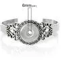 Snap Button Hard Bangle Bracelet, Antiqued Silver Tone - 7.5 inch Snap Button Hard Bangle Bracelet, Antiqued Silver Tone - 7.5 inch