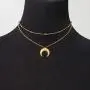 BaubleStar Crescent Pendant Necklace Layering Titanium Chain Choker for Women Girls BaubleStar Crescent Pendant Necklace Layering Titanium Chain Choker for Women Girls