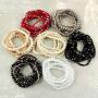 Bohemian Multi-Layer Beaded Stacking Statement Bracelets - Versatile Stretch Strand Sparkly Crystal Beads Wrap Slip-on Cuff Bangle Set