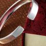 Merdia Womens S999 Sterling Silver Bangle Cuff Bracelet Polished Surface 27g for Gift