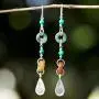 NOVICA Multi-Gem Blue Calcite .925 Sterling Silver Beaded Dangle Earrings, Hill Tribe Adventure
