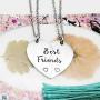 RAMESON 2 PCS BFF Necklace Gift Best Friends Forever Always Angel Together Forever Never Apart Puzzle Heart Pendant Set of 2 Gifts Friendship Handmade Jewelry for His and Her