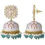 Aheli Ethnic Wedding Wear Floral Designed Enamel Jhumki Drop Dangle Earrings Indian Fashion Jewelry for Women Aheli Ethnic Wedding Wear Floral Designed Enamel Jhumki Drop Dangle Earrings Indian Fashion Jewelry for Women