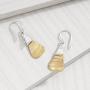 Silpada Combination Drop Earrings in Textured Brass & Sterling Silver