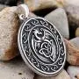 QIANJI Celtic Dragon Pendant Necklace Celtic Knot Wolf Stainless Steel Necklace Women Men Vintage Bag Package QIANJI Celtic Dragon Pendant Necklace Celtic Knot Wolf Stainless Steel Necklace Women Men Vintage Bag Package
