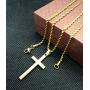 FZTN Jewelry Gold Necklace for Men & Women/Round Box Chain or Rope Chain with Cross Pendant Prayer Necklace/Love Heart Pendant Necklace / 20''-24'' Link Chain