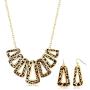 Gem Stone King Stunning Leopard Set with Geometric Dangle Earrings and Necklace Set