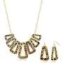 Gem Stone King Stunning Leopard Set with Geometric Dangle Earrings and Necklace Set