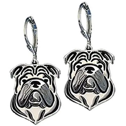 Bulldog Sterling Silver Necklace Dangle Earrings Set by Ginger Lyne Ears Down Puppy Dog Pet Pendant Box Chain Doggie Animal Paw Print Heart Jewelry for Mom Women Girls Teens Bulldog Sterling Silver Necklace Dangle Earrings Set by Ginger Lyne Ears Down Puppy Dog Pet Pendant Box Chain Doggie Animal Paw Print Heart Jewelry for Mom Women Girls Teens