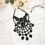 NABROJ Black Statement Necklace for Women Gothic Costume Novelty Fashion Drag Queen Jewelry with Gift Box 1 Pc