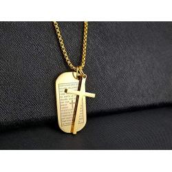 Corner Boss Steel Titanium Retro Chain Jewelry Inspiring Scripture Personality Pendant Necklace for Women Men