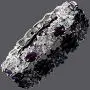 RIZILIA BLOSSOM Tennis Bracelet & Oval Cut CZ [4 Colors available] in White Gold Plated, 7''