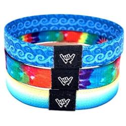 Hang Loose Bands -3 Pack Collectible Wristband Straps. Reversible Individual Bracelets. 2 Sizes. Perfect Mix and Match Bracelets for Women, Men & Teen