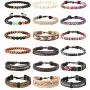 LOLIAS 18Pcs Leather Chakra Bead Tribal Bracelet for Men Women Charm Ethnic Wood Beaded Hemp Bracelets Boho Wristbands LOLIAS 18Pcs Leather Chakra Bead Tribal Bracelet for Men Women Charm Ethnic Wood Beaded Hemp Bracelets Boho Wristbands