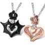 Aienid Couple Necklace Pendant Stainless Steel Necklace for Him and Her Wedding Gifts for Couple Unique