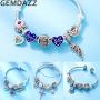 GEMDAZZ 925 Sterling Silver Mothers Day Theme Charms - Navy Mom/Sister/Mother Baby Owl Charms fit European Women Bracelet, Gift for Family/Birthday/Christmas