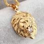 Ineffable Stainless Steel Vintage Lion Head Pendant Necklace Rope Chain Jewelry punk style