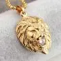 Ineffable Stainless Steel Vintage Lion Head Pendant Necklace Rope Chain Jewelry punk style Ineffable Stainless Steel Vintage Lion Head Pendant Necklace Rope Chain Jewelry punk style