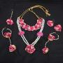 Zephyrr Traditional Floral Fashion Jewellery Neckalce Set, Earrings, Maang Tiika, Bracelet, Ring For Women Haldi, Mehendi, Baby Shower Occasion
