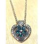 Mini Petite Open Heart clear Rhinestone Pendant Charm Necklace 18 inch and Hold One 12mm Mini Snap My Prime Gifts