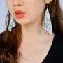 GIMEFIVE Gold Sequin Earrings Lightweight Metal Mesh Grid Tassel Drop Dangle Earrings Long Hook Earrings Women Girls GIMEFIVE Gold Sequin Earrings Lightweight Metal Mesh Grid Tassel Drop Dangle Earrings Long Hook Earrings Women Girls