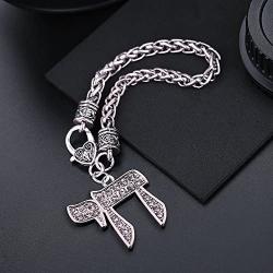 VASSAGO Ancient Jewish Hebrew Letter Chai Amulet Pendant Good Luck Symbol Wheat Chain Bracelet