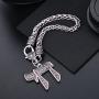 VASSAGO Ancient Jewish Hebrew Letter Chai Amulet Pendant Good Luck Symbol Wheat Chain Bracelet