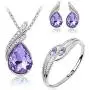 MAFMO Bridal Water Drop Jewelry Set Crystal Pendant Necklace Bracelet Stud Earrings MAFMO Bridal Water Drop Jewelry Set Crystal Pendant Necklace Bracelet Stud Earrings