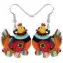 WEVENI Acrylic Cute Cartoon Hen Chicken Earrings Dangle Drop Farm Theme Jewelry For Women Girls Novelty Gift