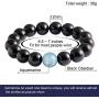 Jewever Black Obsidian with Tiger eye Womens Mens Bracelet Stretch Healing Crystal 12mm Beads Gemstone Unisex 7''
