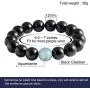 Jewever Black Obsidian with Tiger eye Womens Mens Bracelet Stretch Healing Crystal 12mm Beads Gemstone Unisex 7'' Jewever Black Obsidian with Tiger eye Womens Mens Bracelet Stretch Healing Crystal 12mm Beads Gemstone Unisex 7''