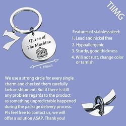 Slot Machine Inspired Keychain Queen of The Machine Gambling Jewelry Casino Lover Gifts Slot Machine Themed Gifts