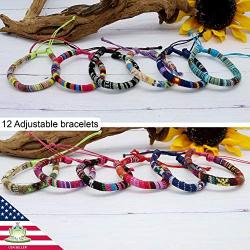 FROG SAC 12 VSCO Bracelets for Teen Girls, VISCO Girl Braided Friendship Bracelets for Women and Men, VSCO Girl Stuff, Boho Woven Rope String Bracelets for Teens, Friendship Bracelet Pack