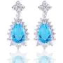 GULICX Fashion Jewelry Women Piercing Earrings Teardrop Dangle Drops Cubic Zirconia Silver Tone GULICX Fashion Jewelry Women Piercing Earrings Teardrop Dangle Drops Cubic Zirconia Silver Tone