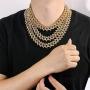 SONGCHANGJEWELRY Iced Out Chain Necklace for Men - Cuban Link Chain Necklace with Full Rhinestone 11MM/15MM/25MM Miami Choker Necklace Shining Hip Hop Accessories for Nightclub, Party, Daily