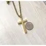 14K Gold Cuban link Chain Cross Flat Pendant Necklace Solid Clasp for Men, Teen Boys. PLated Thin for Charms Miami Cuban Link Diamond Cut Fashion jewelry